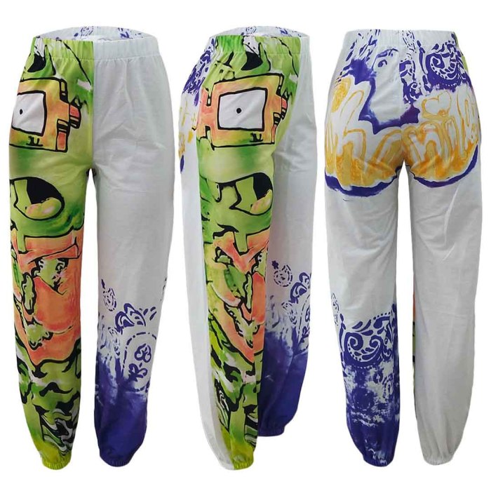 Positioning Printed Sports Harem Pants