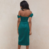 Split Sling Corset and One-neck Sexy Dress
