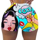 Graphic Print Shorts Yoga Pants