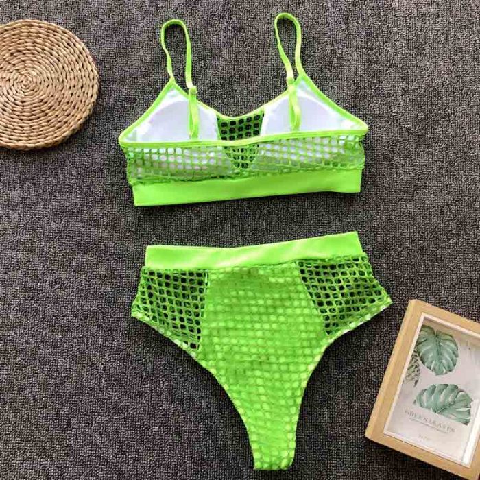 Sexy Fishnet Bikini High Waist Swimwear