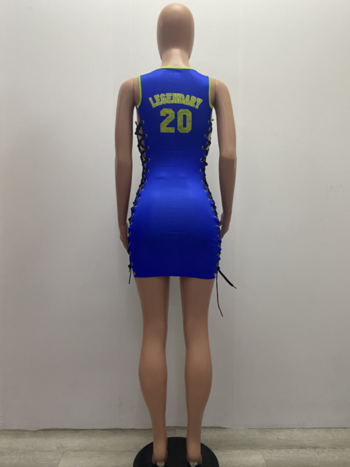 lace up hollow sexy sport Jersey Basketball Dresses
