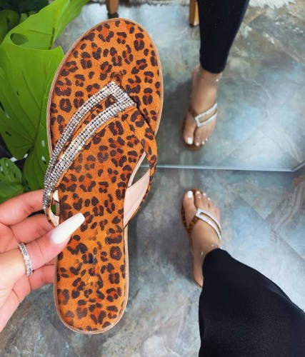 Flat Rhinestone Beach Flip Flops Slippers