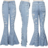 Ripped Flared Jeans