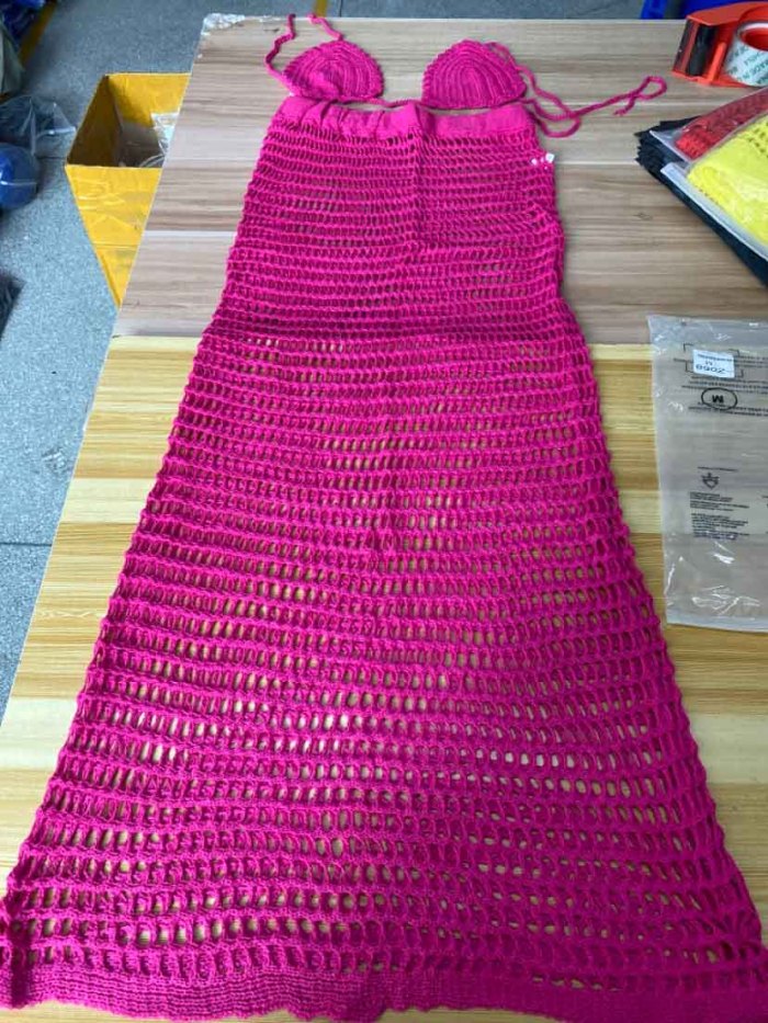 Sexy Crochet Bra and Long Skirt