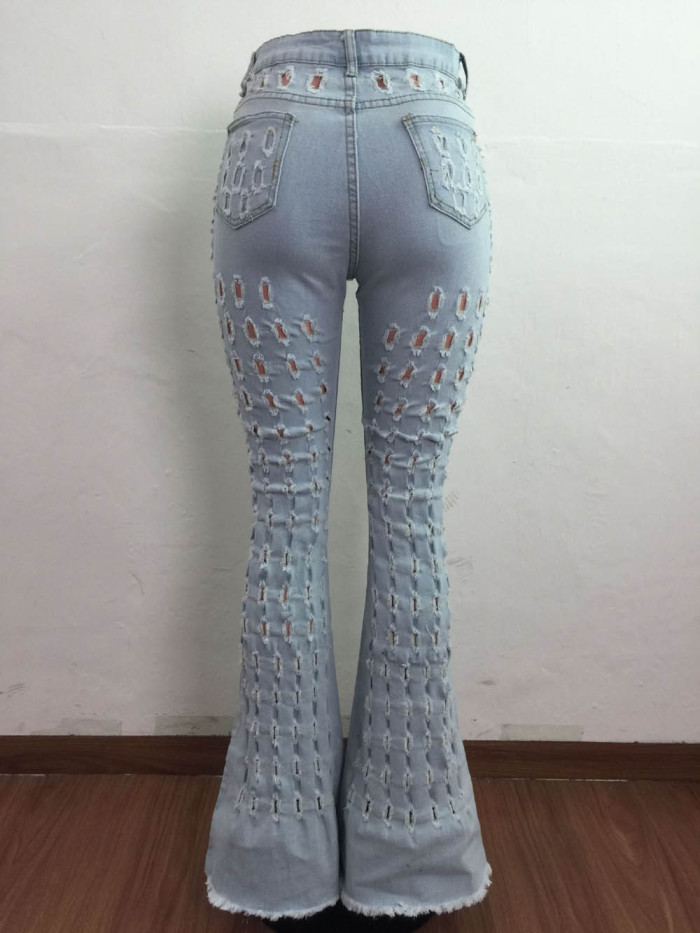 Sexy Stretch Denim Flared Pants