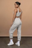Solid Color Trousers Track Pants Suit With Pockets