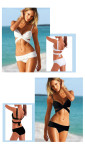 Triangle bikini steel prop gather Split swimsuit LE4151