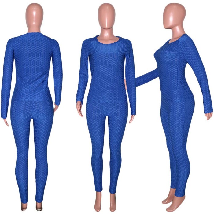 Round Neck Sweater Two-piece Yoga Sports Suit