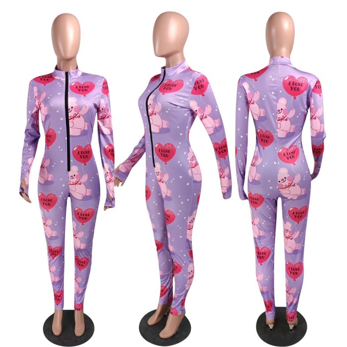 Love Element Printed Casual Jumpsuit