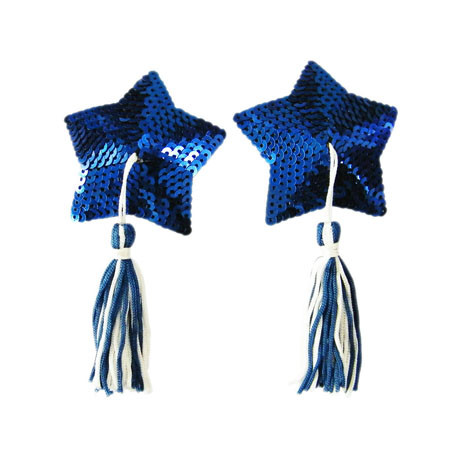 LE9260 Blue Pentagram mixing tassels Nipple cover