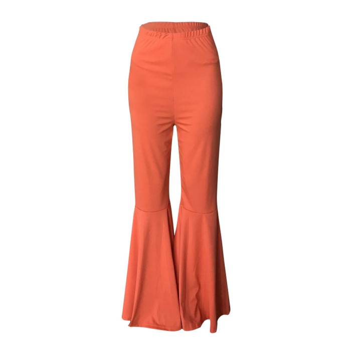 Solid Color Flared Pants