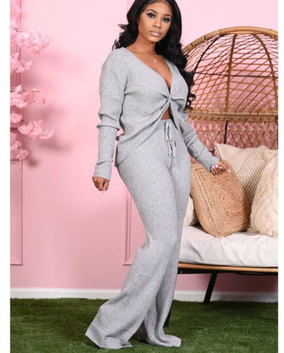 Knitted Double Sided Micro Horn Two Piece Suit