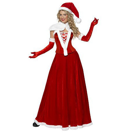 Deluxe Long Ladies Santa Costumes LE0106
