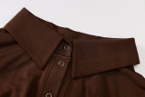 Sexy Button Lapel Long-sleeved Bodysuit