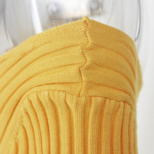 Women's Sweater V-neck Knitted Midi Dress