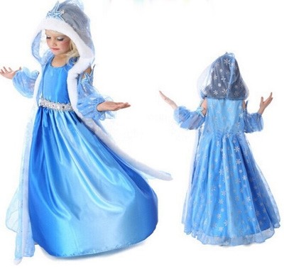 LE8811 Frozen snow cape dress