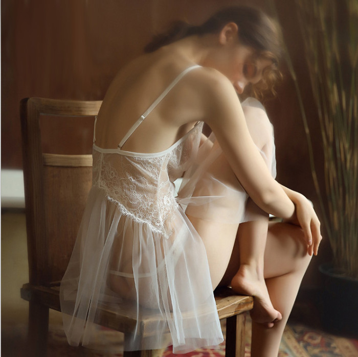 Princess Girl See Through Suspender Nightdress