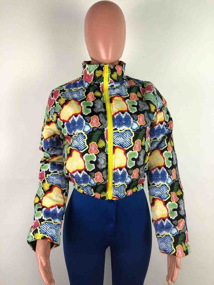 Winter Print Colorful Padded Jacket