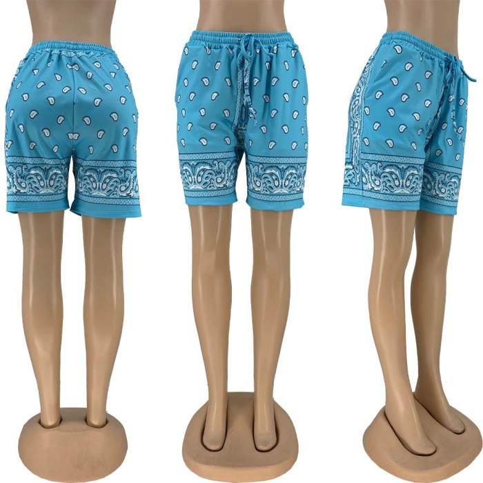 Perry Patterned Street Lacing Casual Short Pants