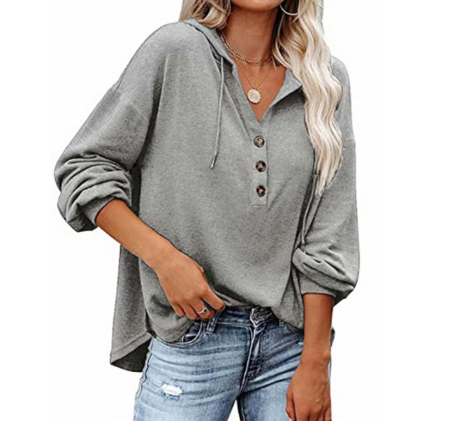 Casual Loose Solid Color Hoodie Sweater