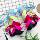 solid color push up bikini swimsuit