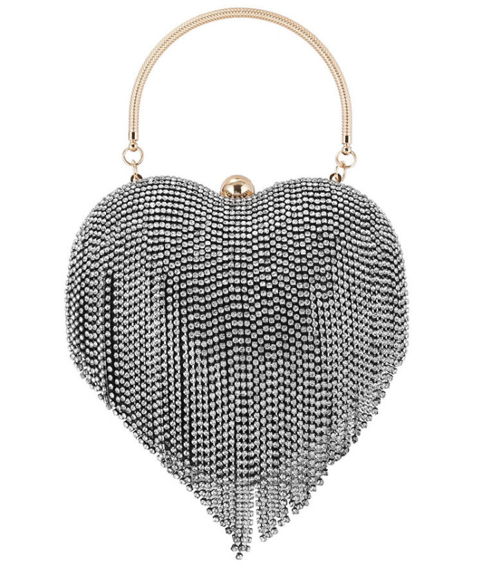 Women's Diamond Tassel Heart-shaped Handbag