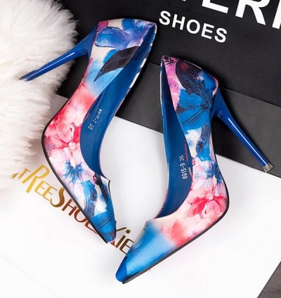 LE4516 Floral pointed OL style high-heels shoes