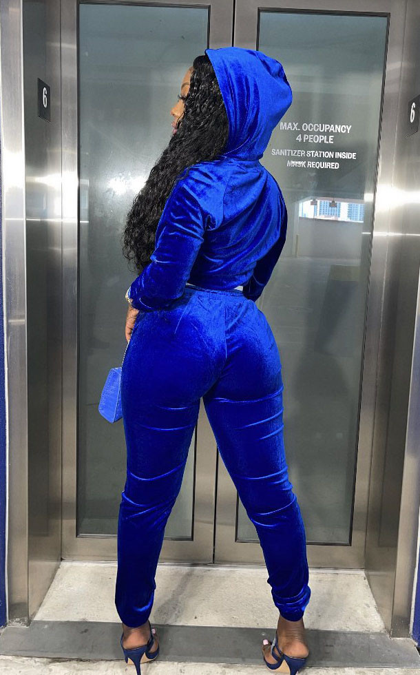 Thick Velvet Hooded Casual Sports Suit