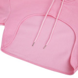 Three-piece Suit With Fleece Drawstring Hoodie Vest and Jogging Pants