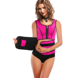 Rosy Latex Corset with Adjustable Shaper Trainer Belt