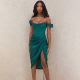Split Sling Corset and One-neck Sexy Dress