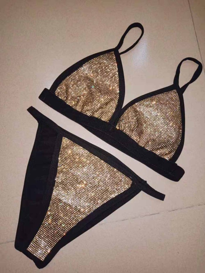 Sexy Granules Flash Diamond Bikini