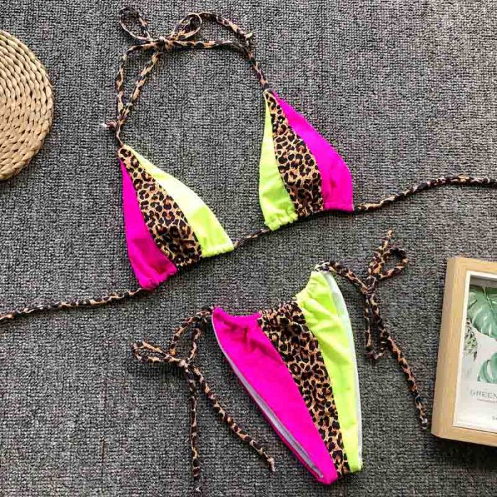 Women's Swimwear Color stitching female Biquinis bathing Brazilian Bikini