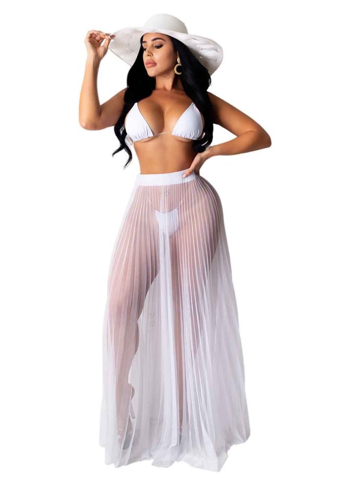transparent sexy mesh maxi long skirt