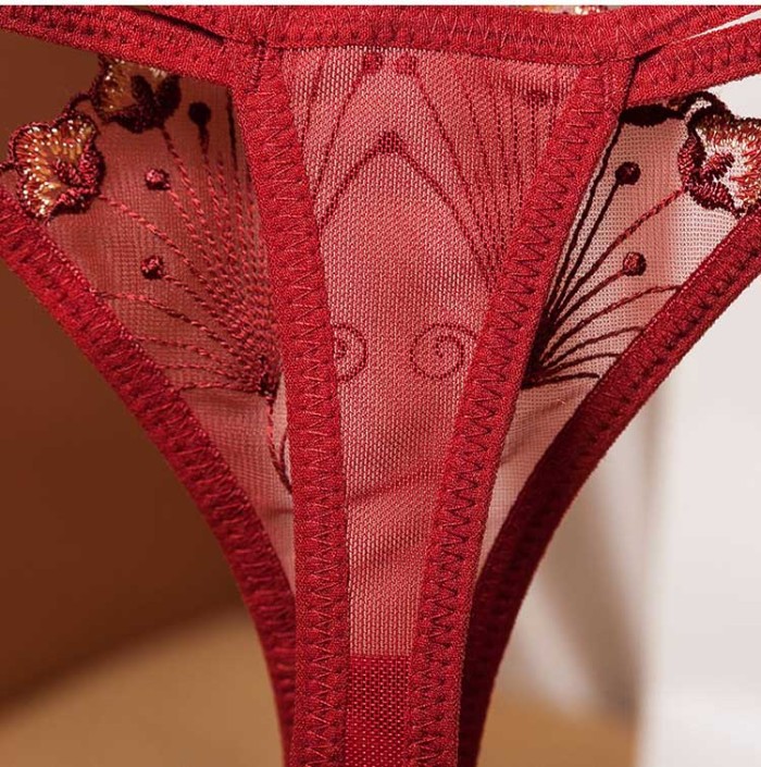 Low Waist Embroidered Perspective Girls Panties