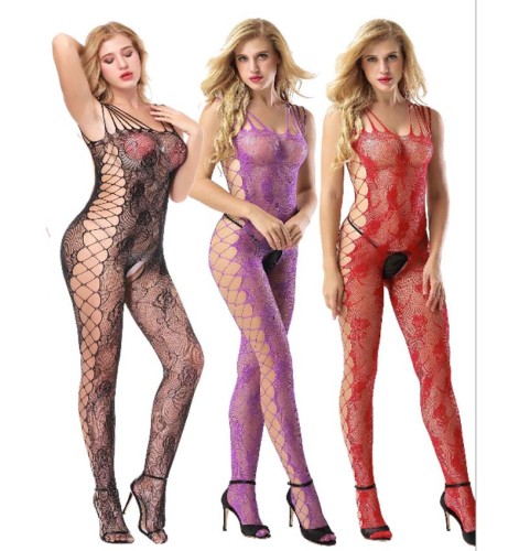 Sexy Cut-out Side Rose Pattern Bodystocking YD8987
