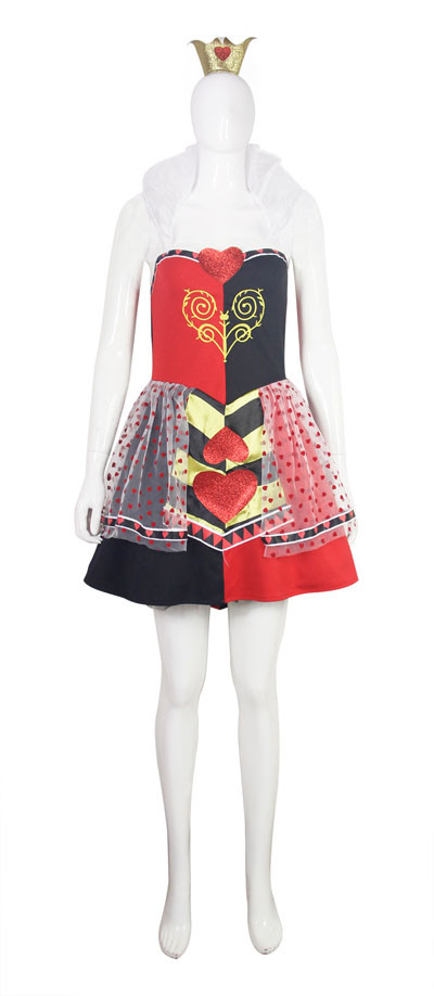 LE8097  Queen of Hearts Alice in Wonderland Halter Adult Costume
