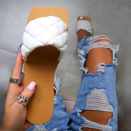 fragrance square toe sandals slippers