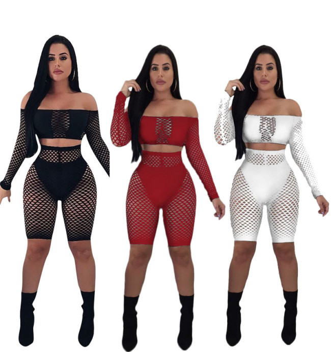 See Through Mesh Long Sleeves Suits Club Clothing