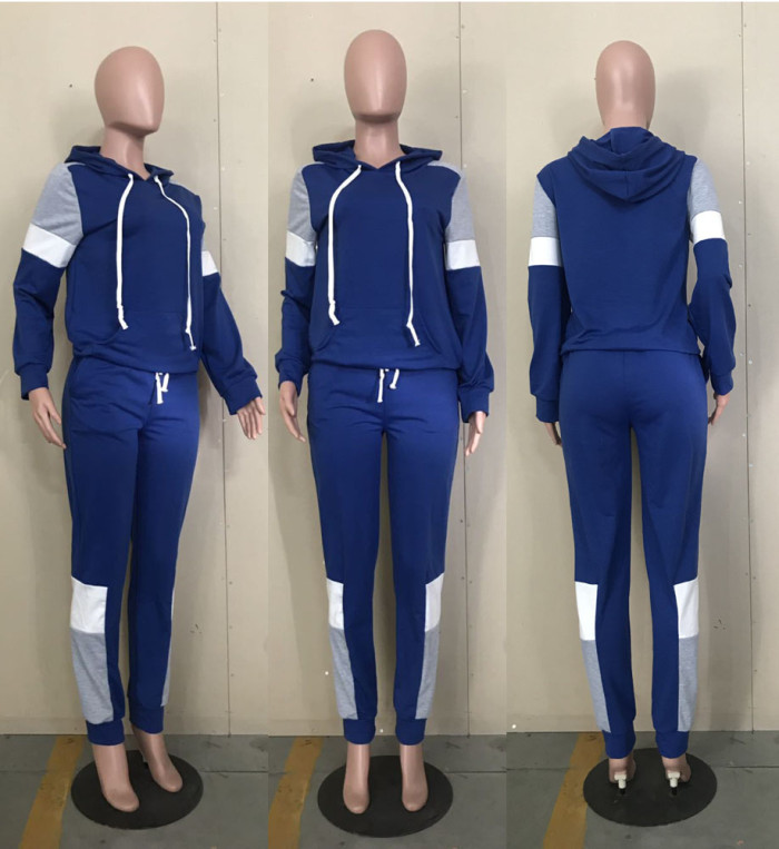 Fashion Leisure Motion Hooded Wholesale Women's Clothing Two pieces Sets Sportswear