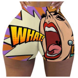Graphic Print Shorts Yoga Pants