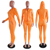 zipper hoodies and jogger 2 piece sweatsuit set