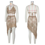 Fringed Leisure Beach Coverall Set