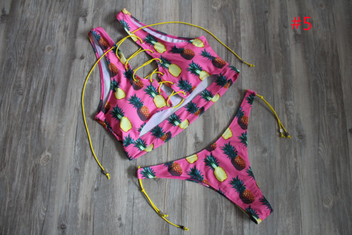 new print bandage 2 piece Brazilian swimsuit