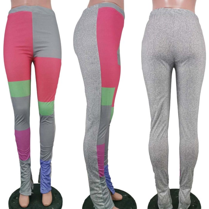 Color matching casual Trousers Split Sweatpants women's pants