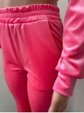 Women Velvet Hooded Wide Leg Pants Sports and leisure Suit