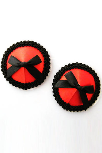 LE9253  Round and Black Bow Nipple Covers