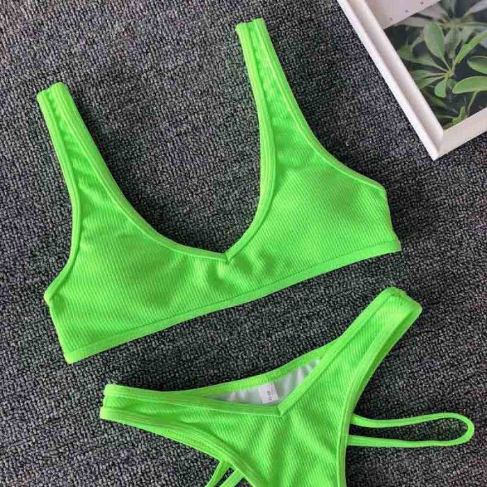 Green Bikini 2019 Women Swimsuit Summer Beachwear Push Up Swimsuit