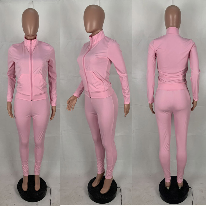 Pure Color Two-piece women's Casual Suit