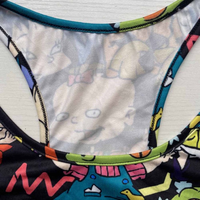 Sexy Graphic Print Shorts Yoga Suit